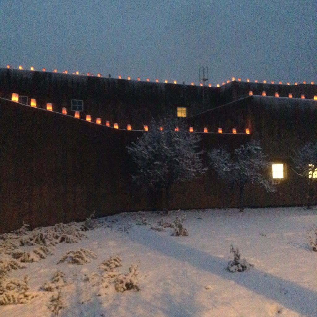 Snowy evenings + farolitos = Pure Santa Fe Joy Photo courtesy of John Feins