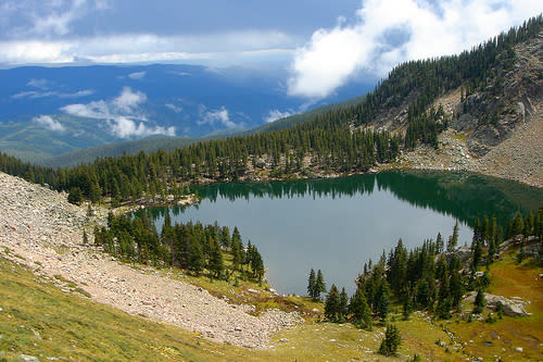 Take a moment to revel in the beauty of Lake Katherine before making your descent.