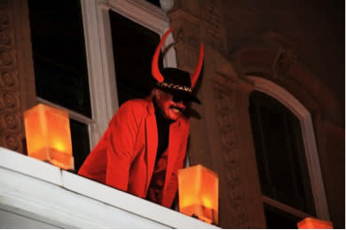 Look for a devilish display at Las Posadas on the Santa Fe Plaza. (Photo from the archives of the New Mexico History Museum)