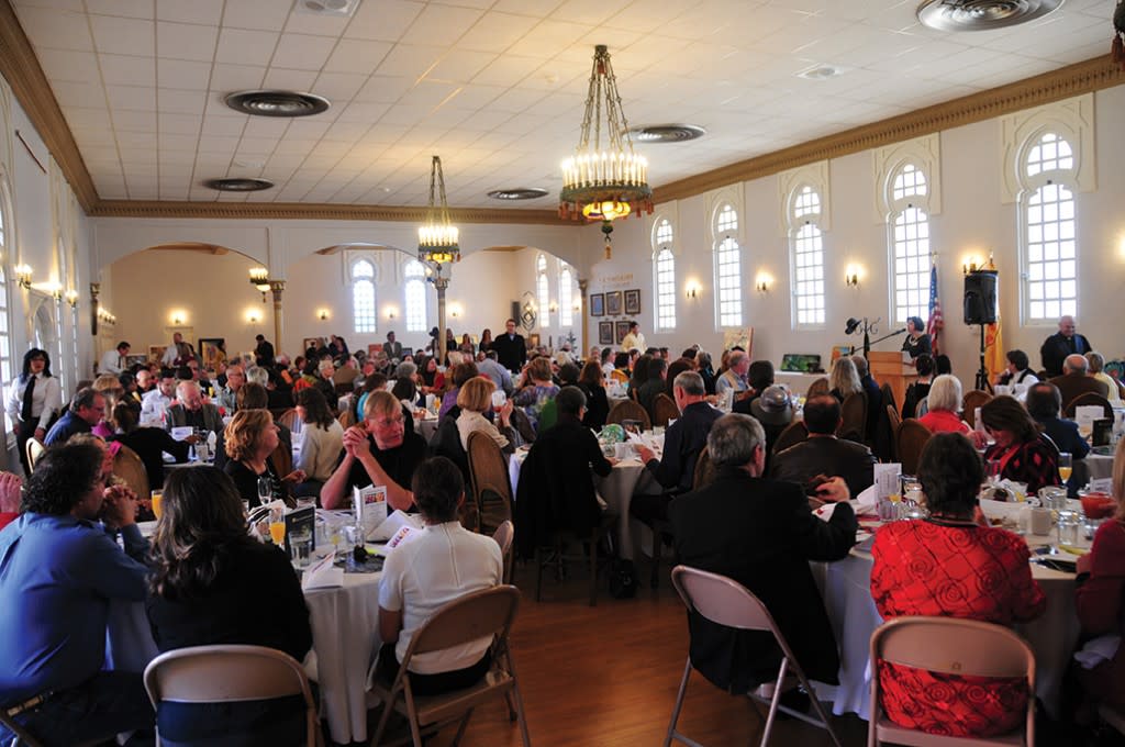 Artfeast Edible Art Tour patrons enjoy a dinner at the Scottish Rite Temple. (Courtesy of Artfeast)