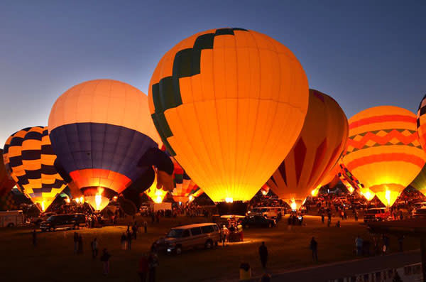 A balloon glow is a magical moment. (Photo Credit: Albuquerque International Balloon Fiesta)