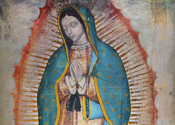 This digital image is a reproduction of the image left on the tilma of St. Juan Diego in present-day Mexico City in 1531. 