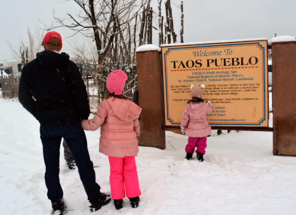 Taos Pueblo visitors