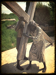 Jesus with the cross at the Shrine Jesus with the cross at the Shrine