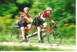 John and Jean White are avid tandem bike riders.