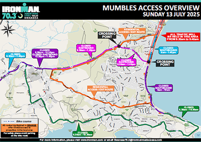Mumbles IRONMAN road closures map small