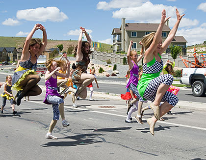 Girls dancing at the Pony Express Days Parade