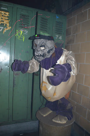 The lockers are original. The zombie was added later.