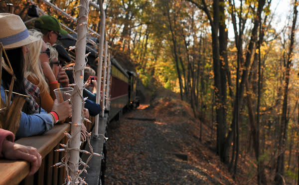 Enjoy the scenery from the Colebrookdale Railroad's open car during this weekend's Bountiful Harvest Trains.