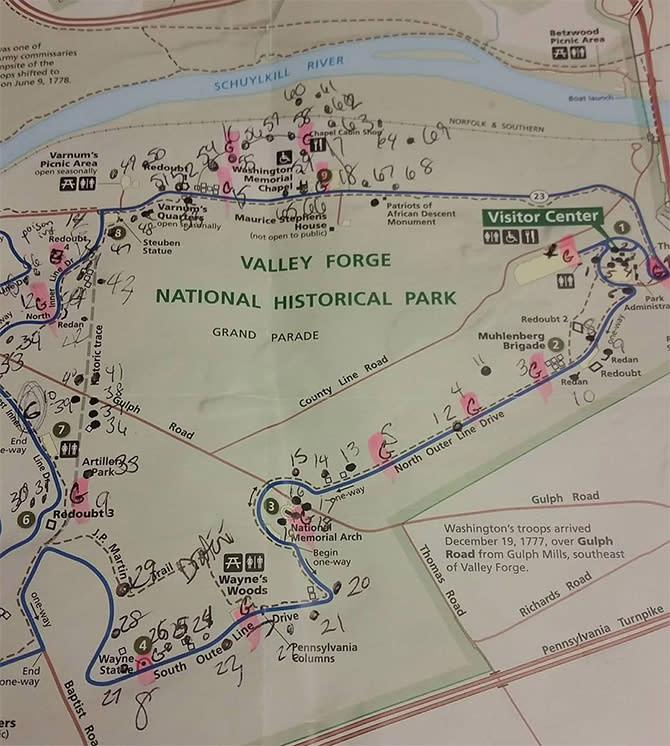 The humble, highlighter beginnings of the Valley Forge Park Interactive Map