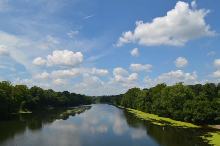The view of the Schuylkill River from the new Sullivan's Bridge. The view of the Schuylkill River from the new Sullivan's Bridge.