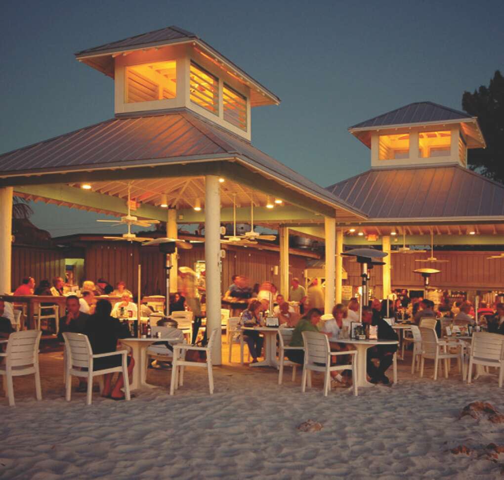 The Sandbar Restaurant on Anna Maria Island, in the evening