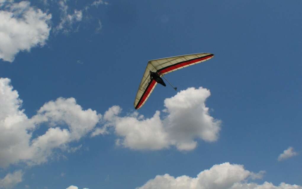 Hang gliding is the most bird-like type of flying. This is me flying my Litespeed over Florida.