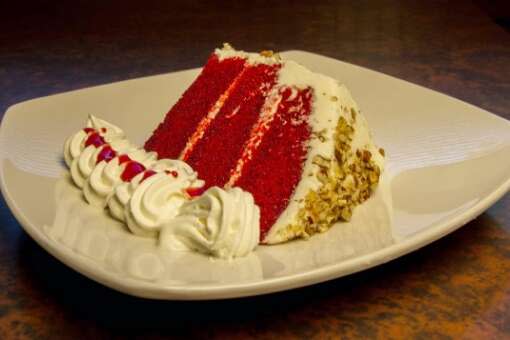 velvet cake at a Florida soul food restaurant 