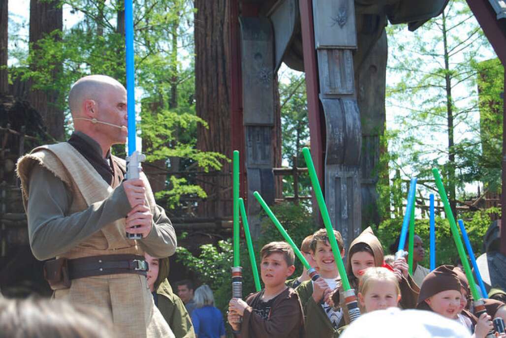 Younglings train to protect themselves against the Dark Side in 