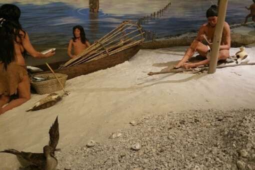A depiction of Calusa Indians at the South Florida Museum