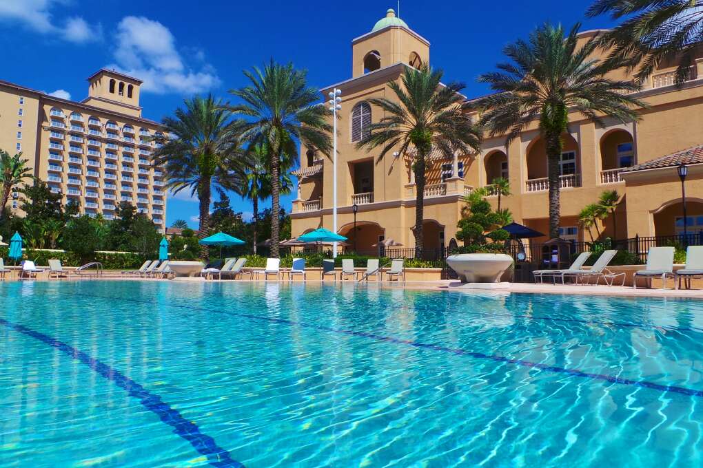Poolside view of the Ritz-Carlton