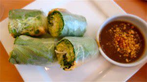 Crispy Tofu and Vegetables Wrapped in Rice Paper appetizer