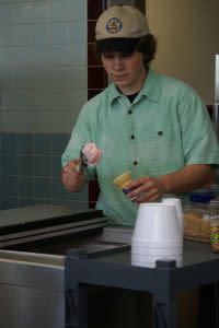 Making a custard cone!
