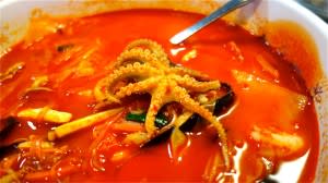 Try Hot and Spicy Seafood at Gaza Korean Grill - And yes, that is an Octopus!!