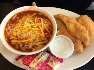 Chili with Chicken Tenders
