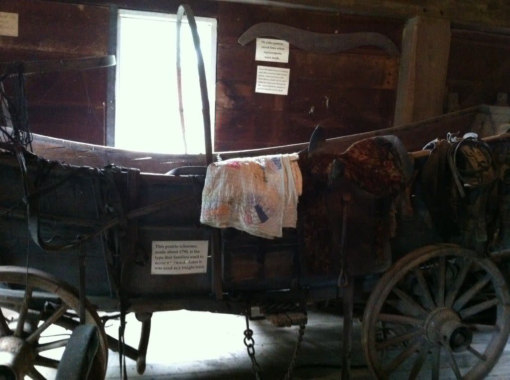 This Prairie Schooner, made about 1790, is the type families used to move westward.  Later it was used as a freight train.  