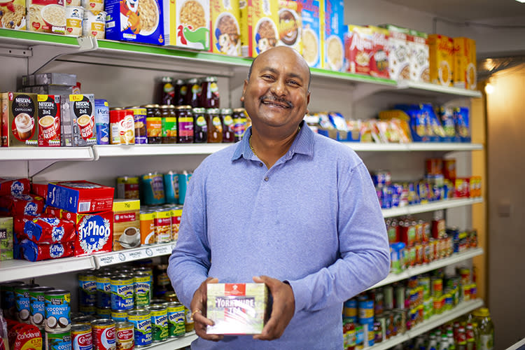 Divyesh Patel, owner, inside Tower Stores convenience store on Seabank Road
