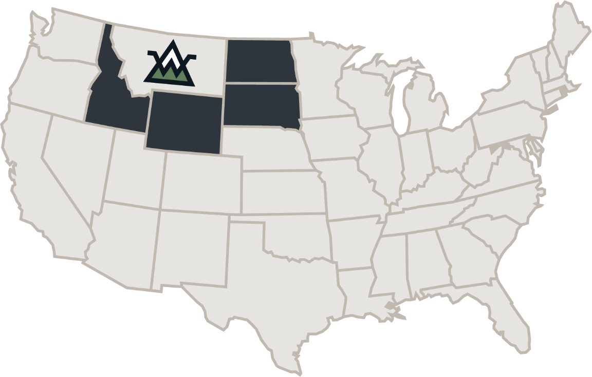 An illustrated graphic of the United States with the Great American West Collective states highlighted