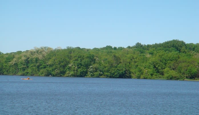 Limited to electric motors, Pinchot Lake is a popular destinations for daysailers and catamarans.