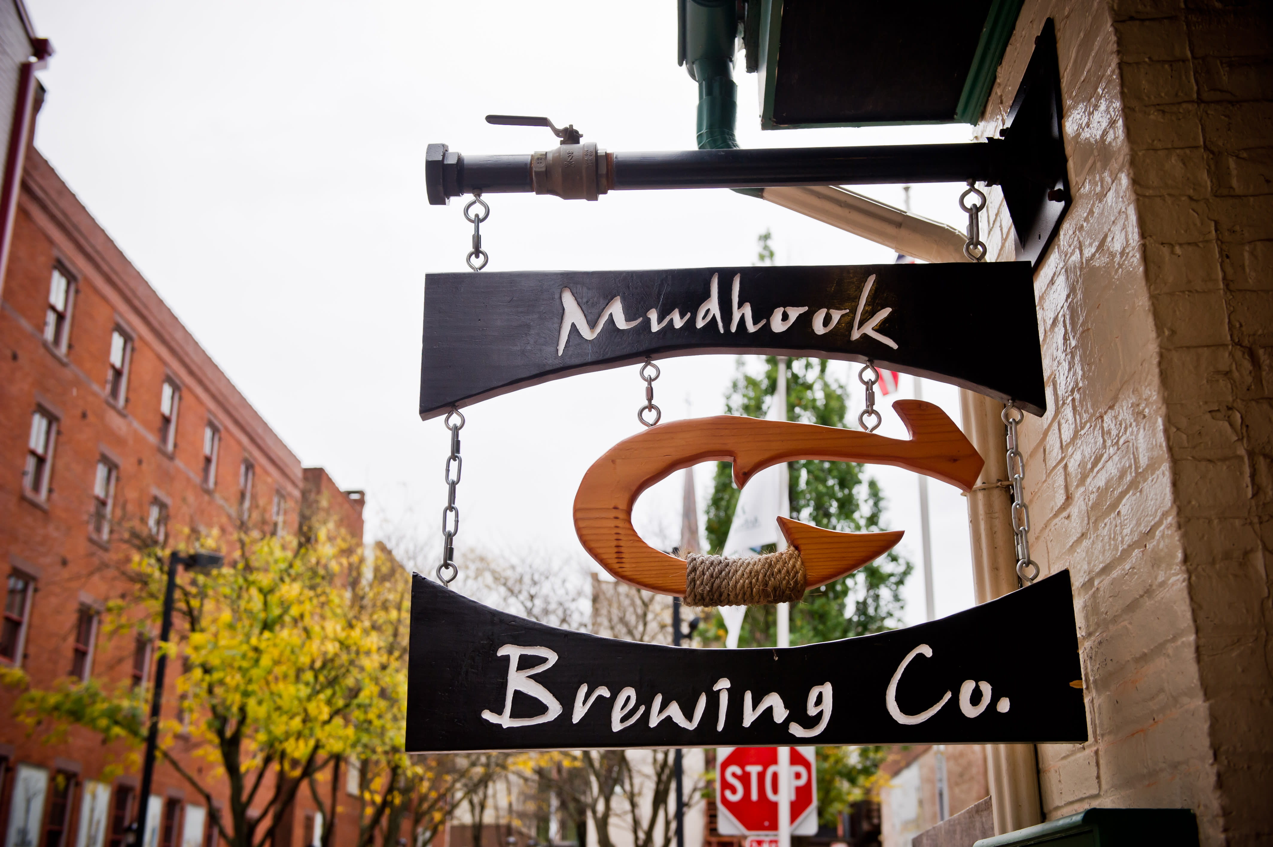 Mudhook Brewing Company sits on the corner of the old Clark Alley. You might spot The Imp here after having a few pints.