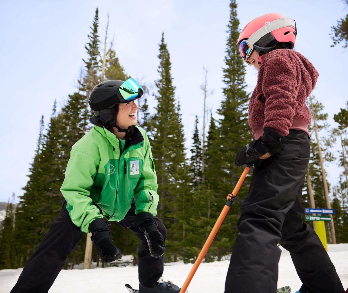 ski lesson at Snowy Range Ski Area