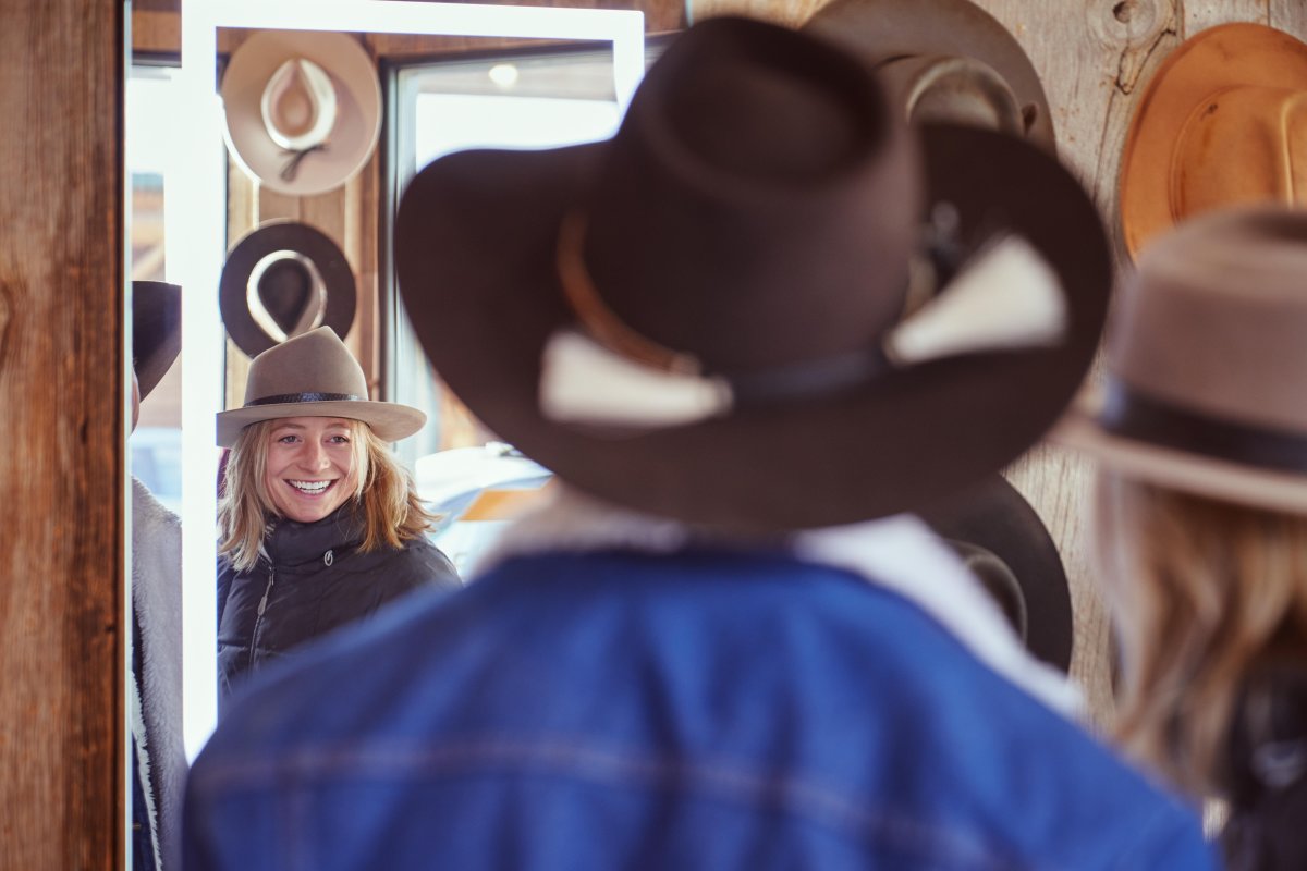 Western Hat Shopping in Wyoming