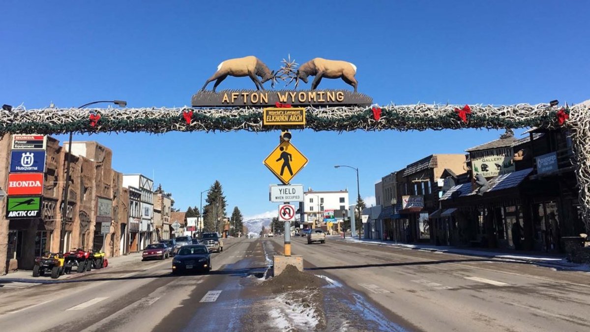 The Antler Arch in Afton, Wyoming, is a popular thing to do in Star Valley, WY.