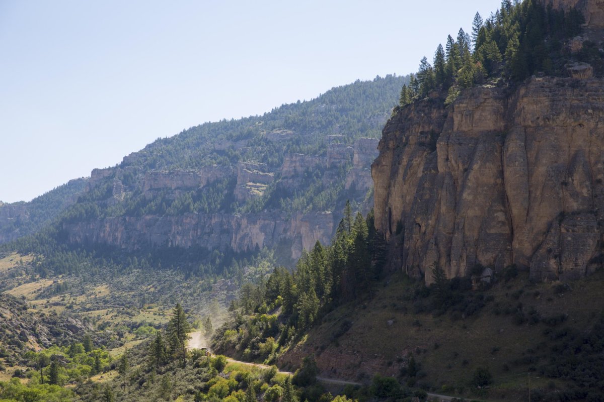 Beautiful canyon view at Cloud Peak Scenic Byway near Buffalo, Wyoming.