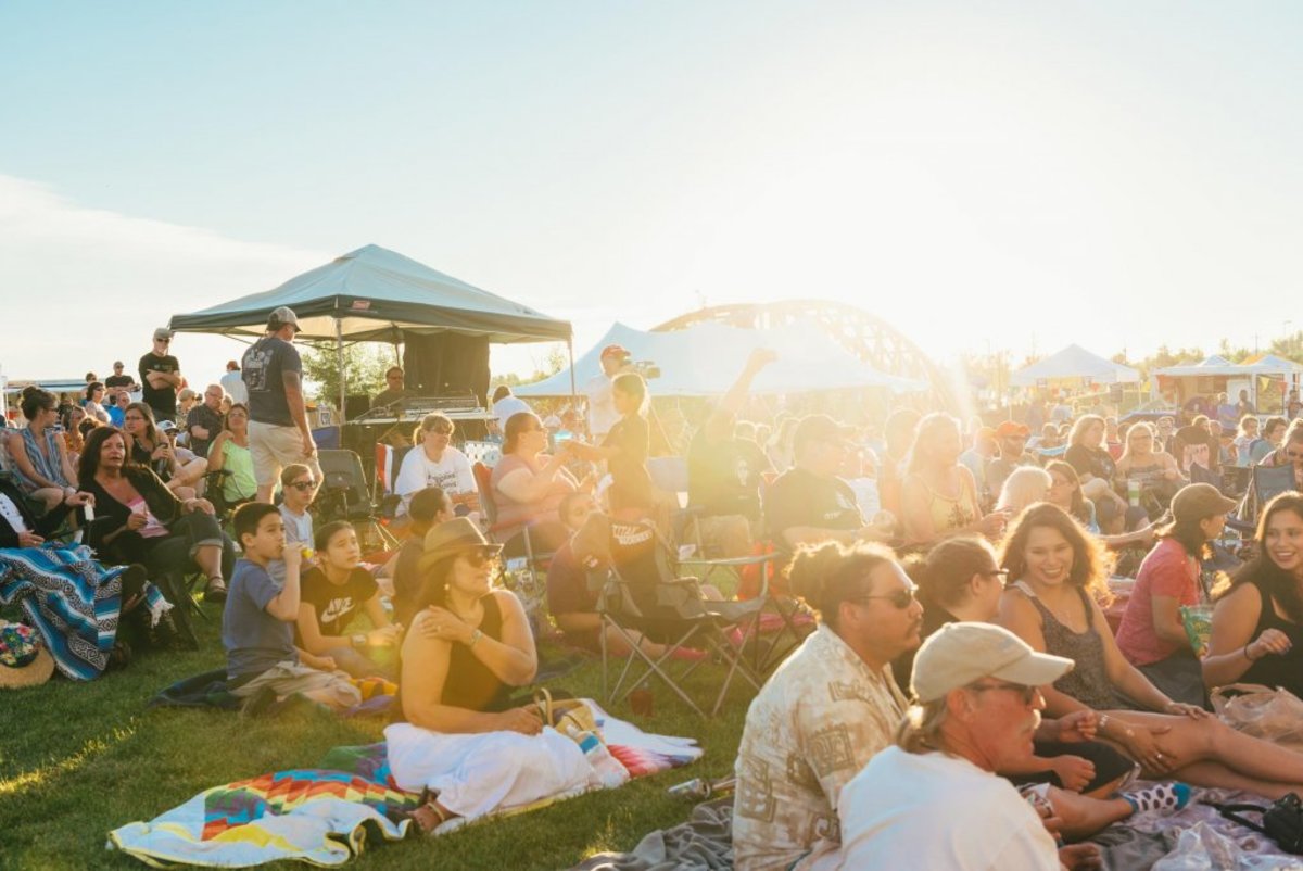 Guests visiting a festival in Wyoming, a popular thing to do in summer.