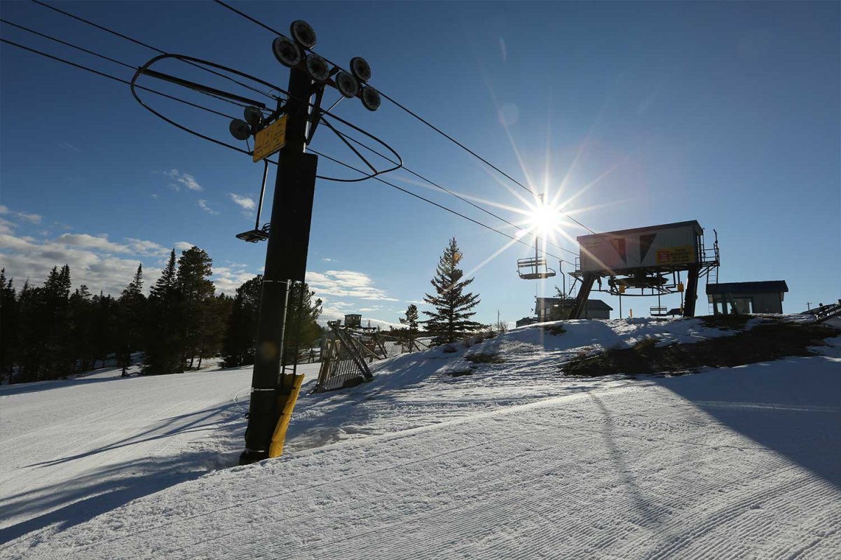 an empty ski resort in Wyoming during the spring 