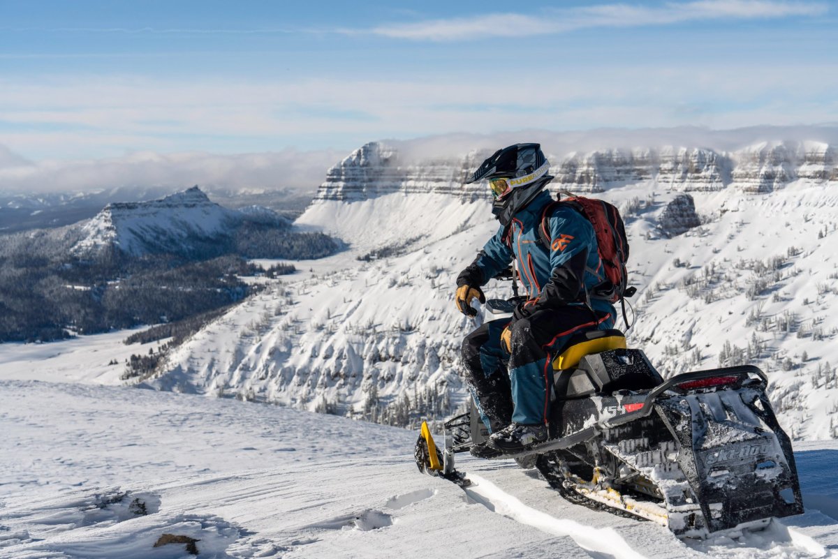 Snowmobile at Brooks Lake Lodge