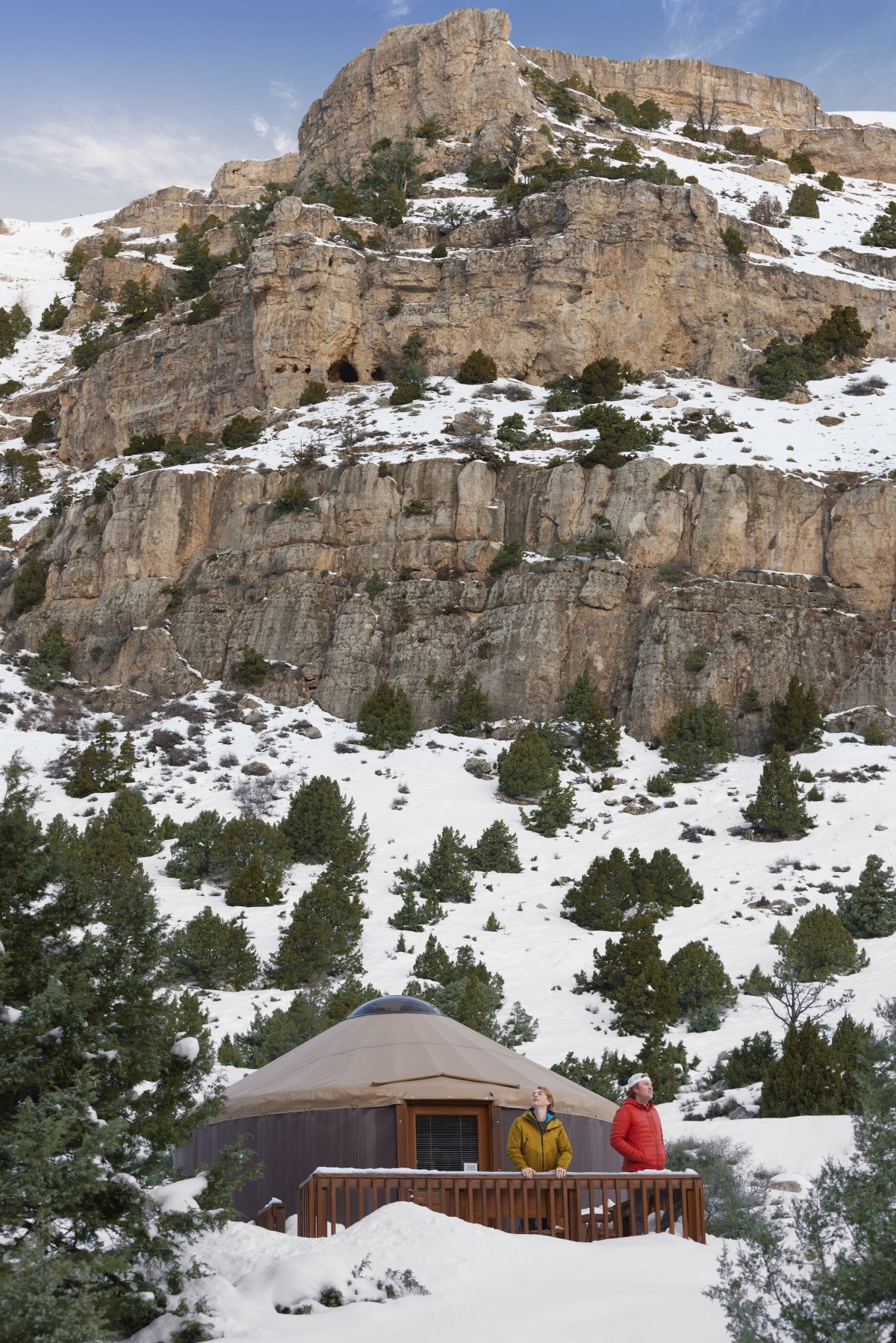 Sinks Canyon yurt during the winter.