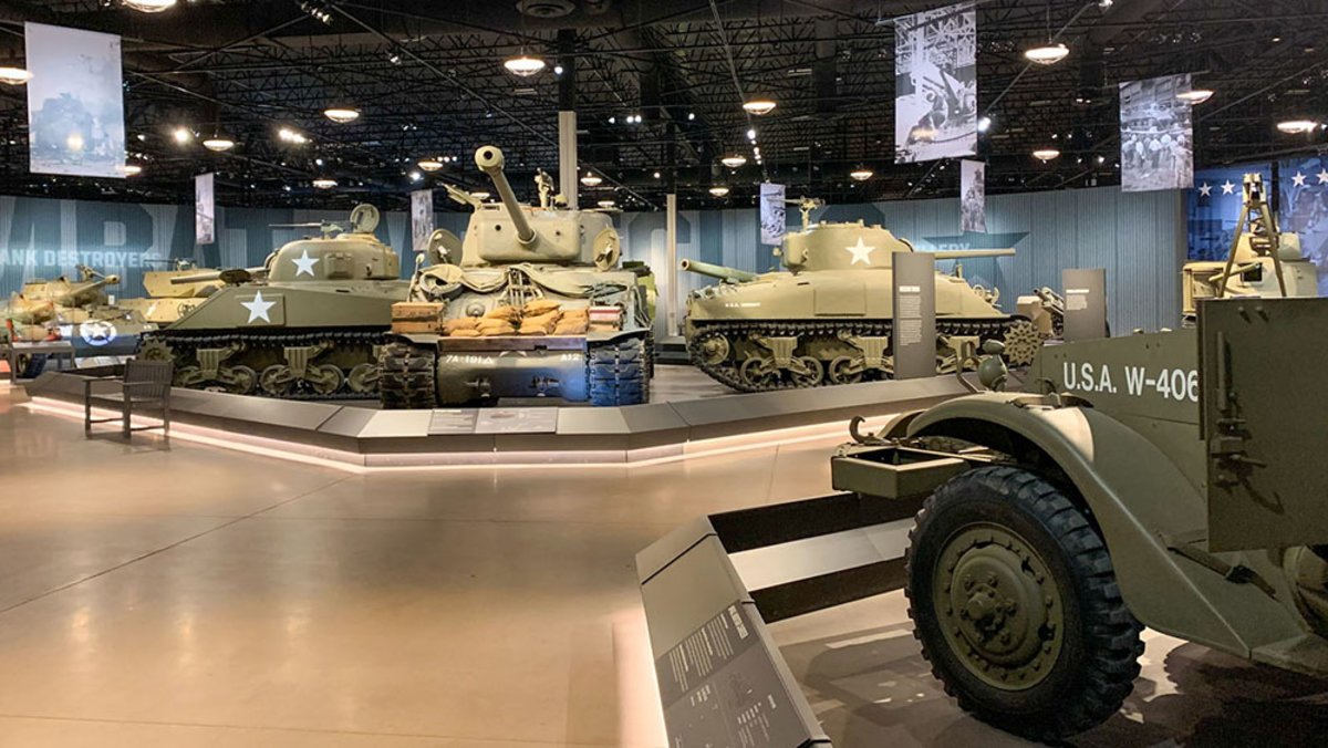 military tanks inside the National Museum of Military Vehicles, a stop in Dubois Wyoming