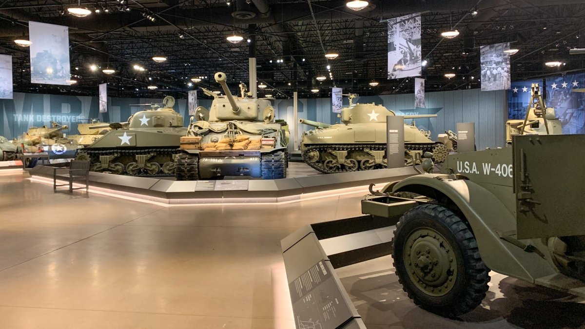Interior of the National Museum of Military Vehicles in Dubois