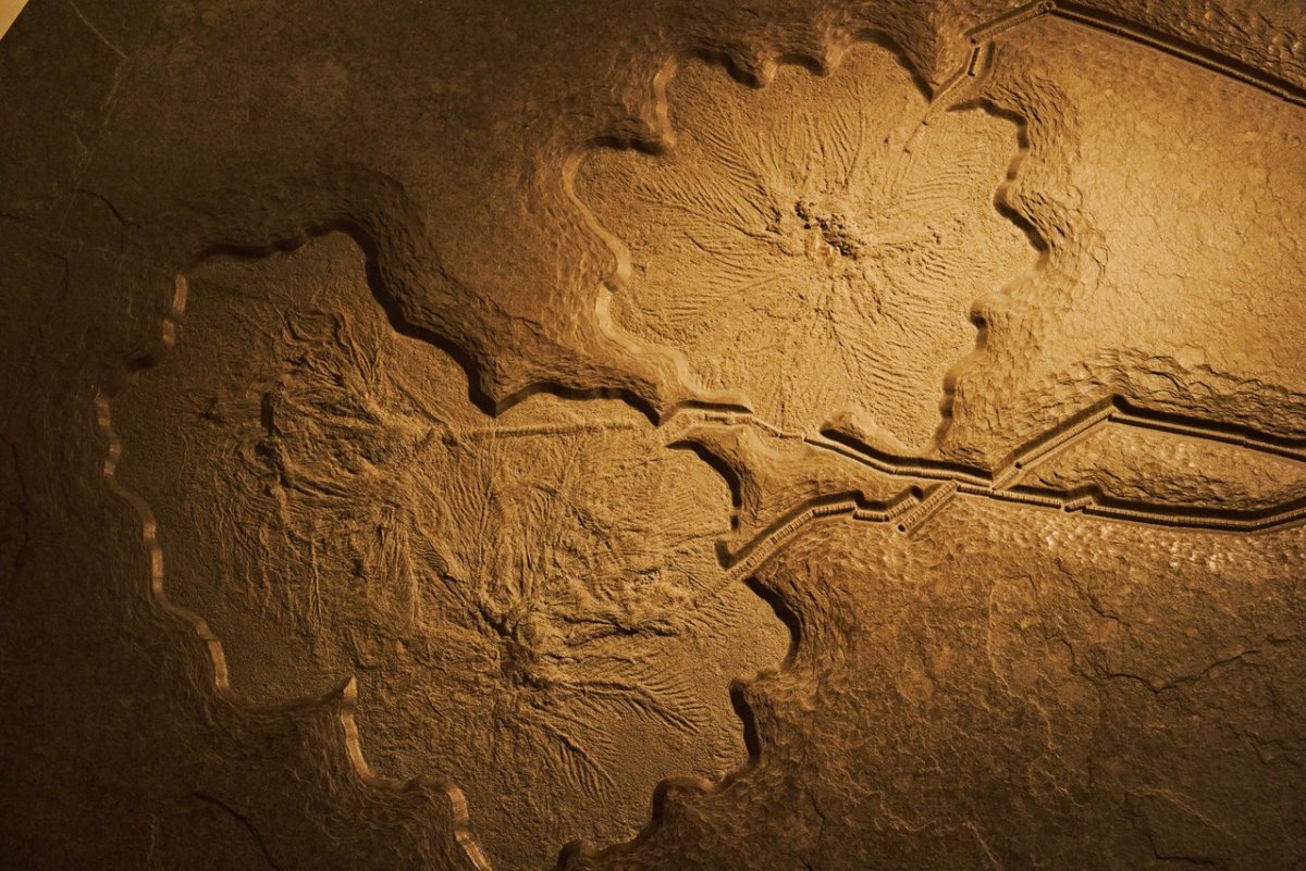 Close-up of ancient petroglyph markings etched across a prehistoric rock wall.