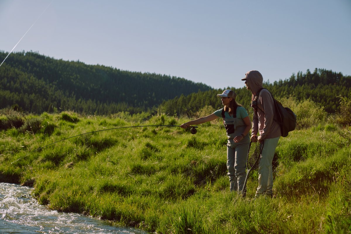 Fishing on a dude Ranch.