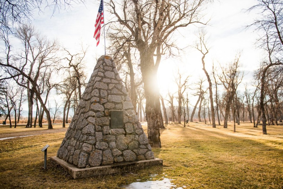 A memorial for the famous Wyoming battle at Connor Battlefield State Historic Site.