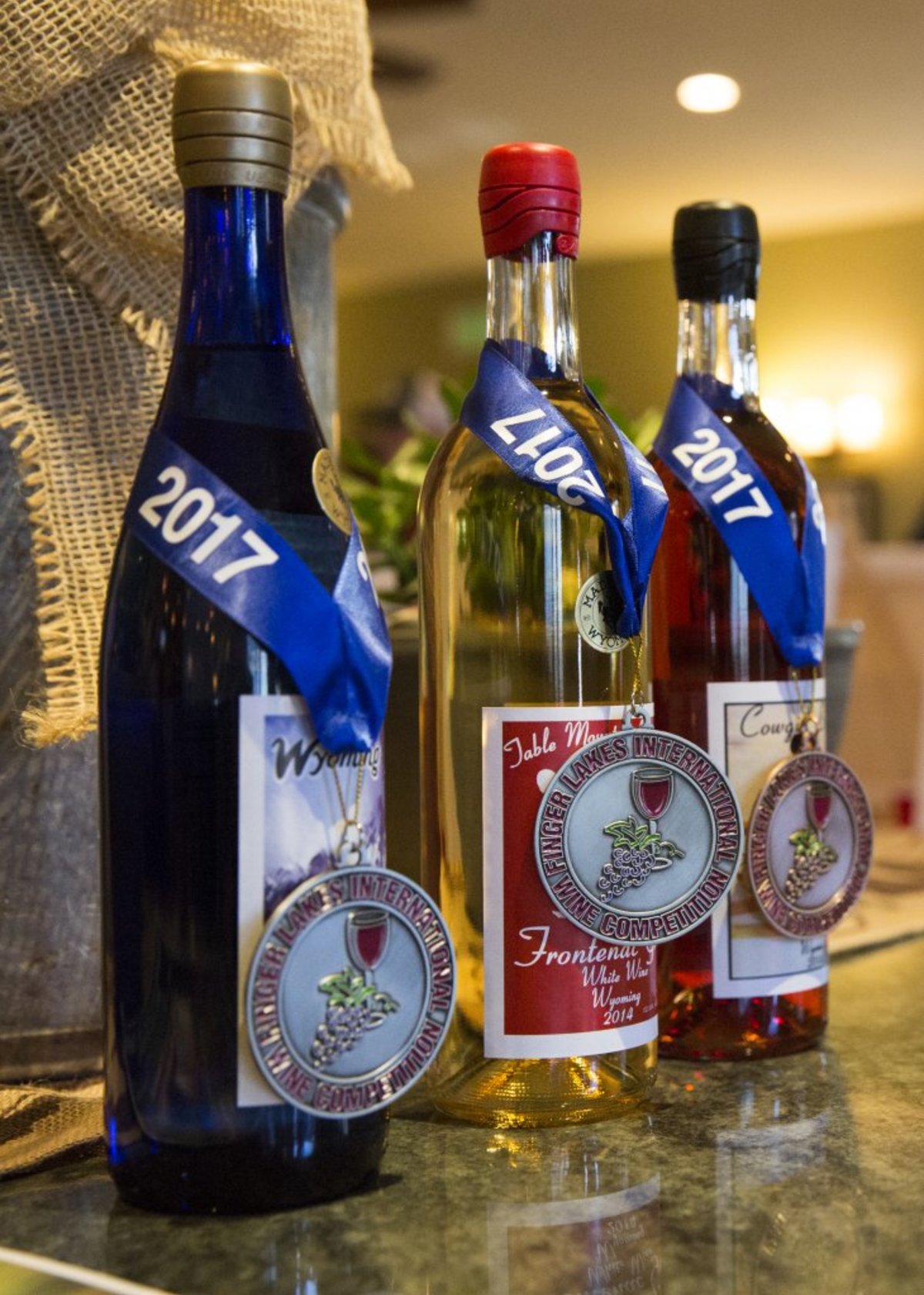 Award-winning wine at Table Mountain Vineyards, a popular craft beverage winery in Wyoming.