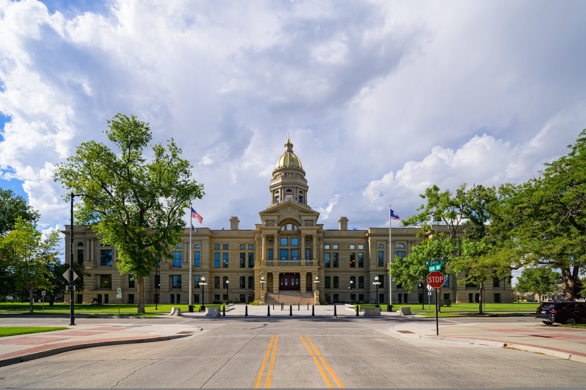 The Wyoming State Capitol building located in Cheyenne, Wyoming