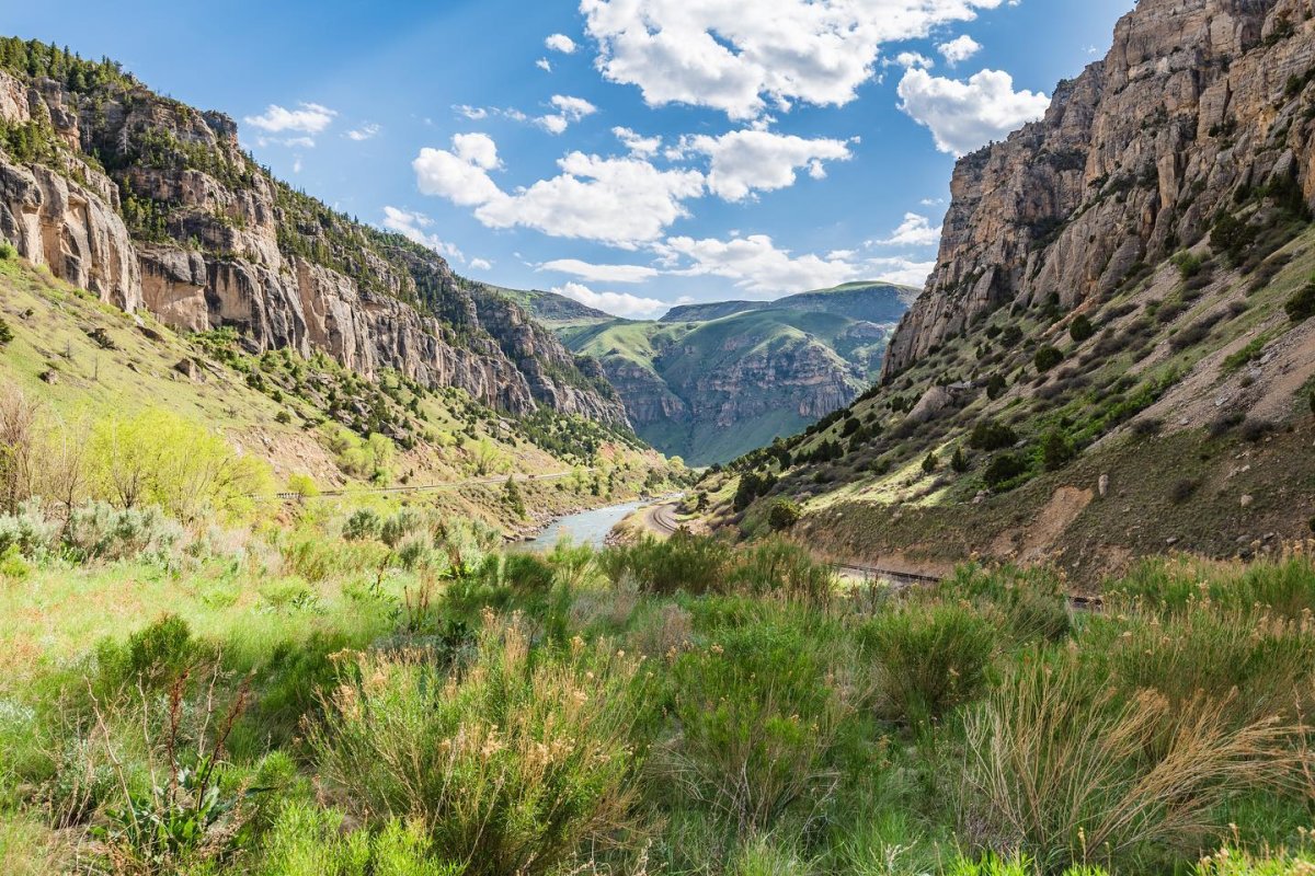 Summer in on the Wind River Scenic Byway in the Wind River Canyon.