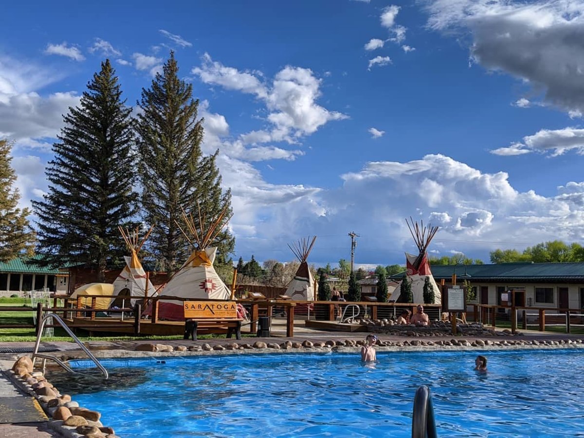 The Mineral Pool and Teepee Covered hot springs of Saratoga Resort