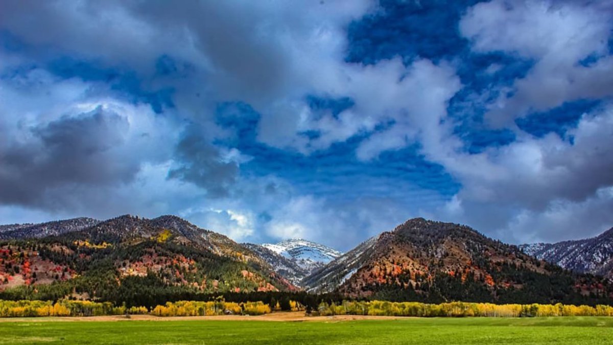 Fall colors on the mountains at Star Valley Ranch in Wyoming.