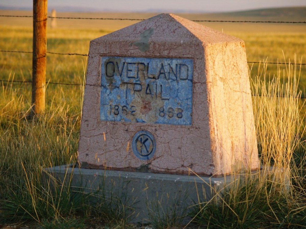Sign of Overland Trail in southwest Wyoming 