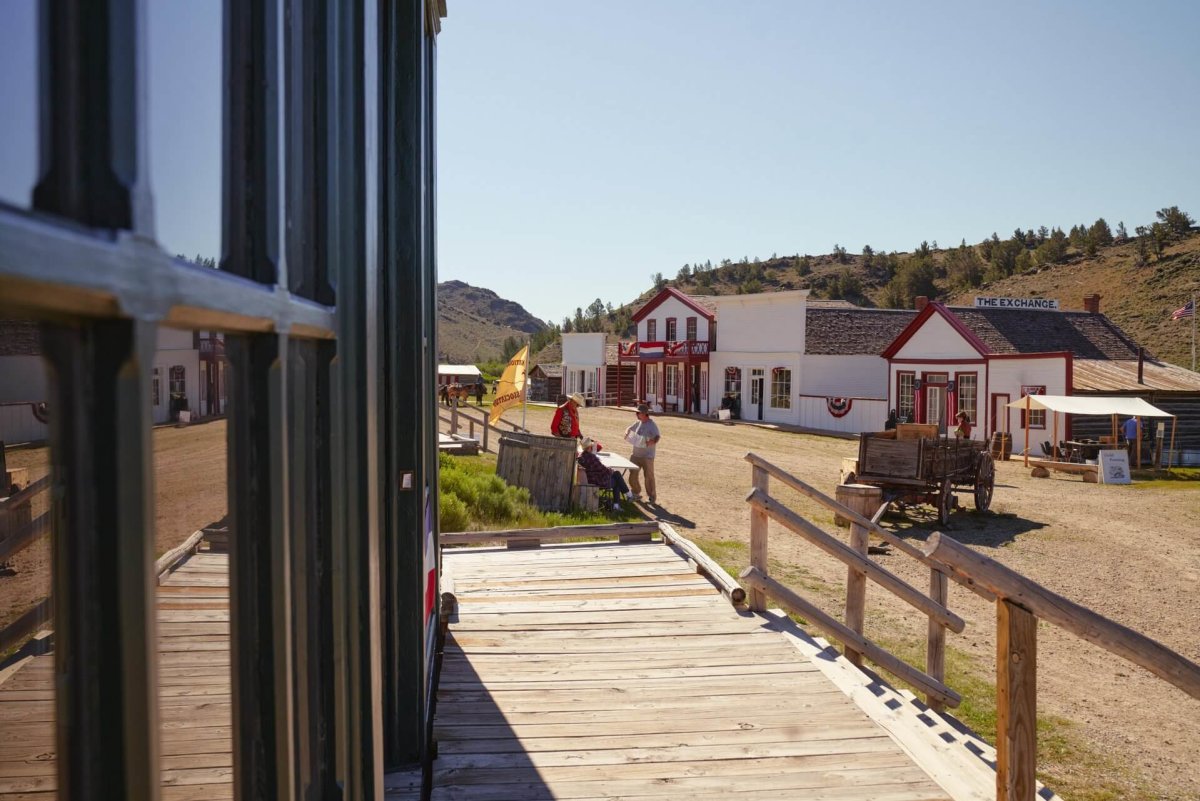 Guests visiting South Pass City, a famous Wyoming Ghost Town, during historic Gold Rush Days.